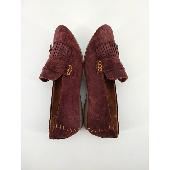 Born Women’s McGee Burgundy Merlot Suede Slip On Loafers Size 6.5 US - Picture 5 of 8